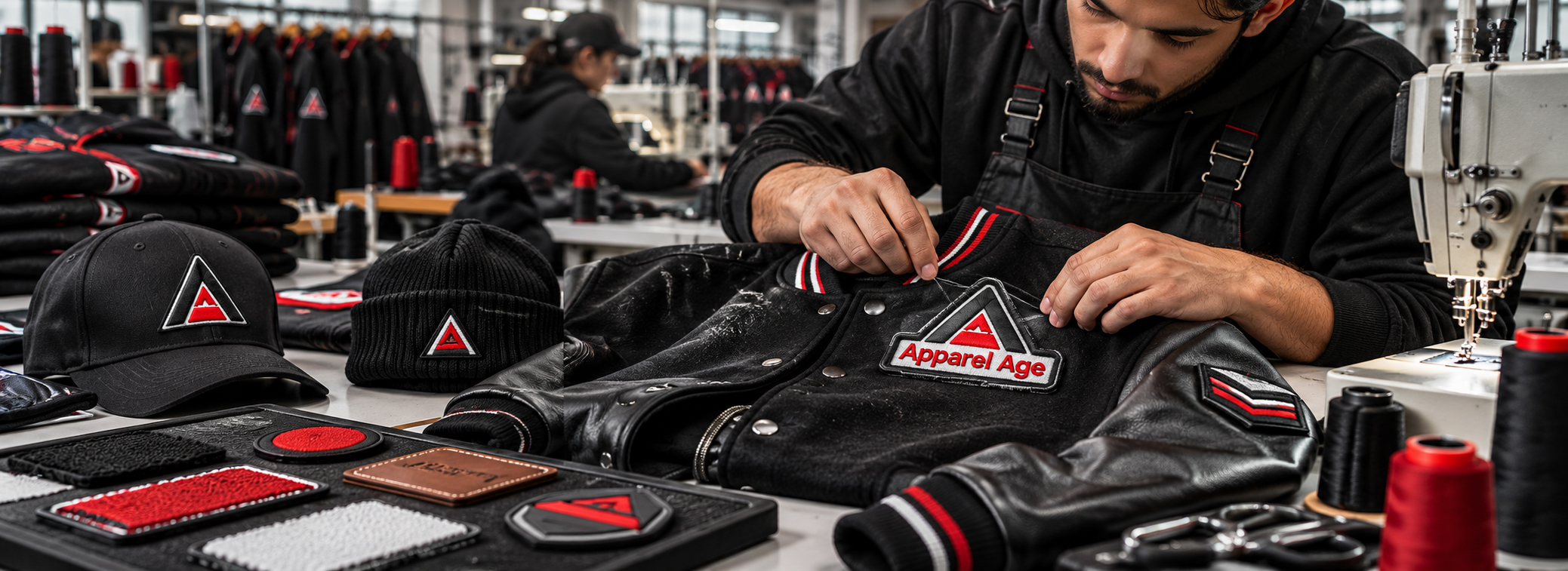 Custom patches manufacturer for USA clothing brands, embroidered patches, woven patches, printed patches, chenille patches, applique patches, hoodie patches, jacket patches, and private label apparel buyers