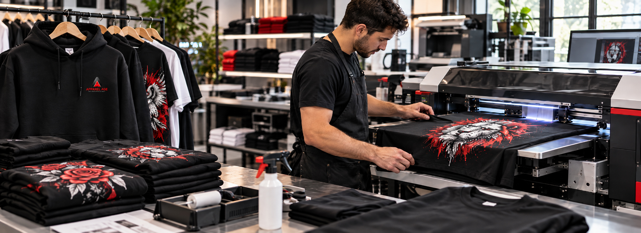 Direct to garment DTG printing manufacturer for USA clothing brands, DTG print t-shirts, DTG print hoodies, full-color apparel printing, soft-feel garment printing, startup clothing drops, and private label apparel buyers